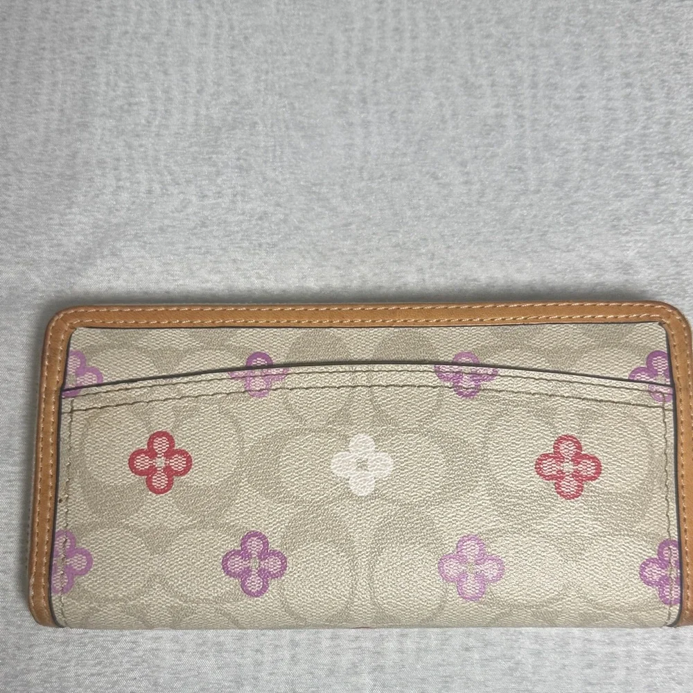 Coach Beige Wallet with Red and Purple Accents - Picture 2 of 7